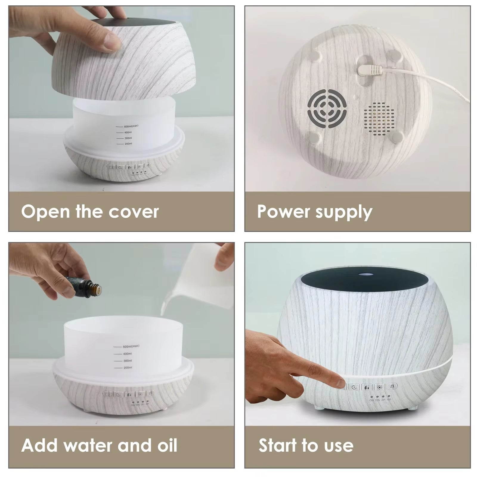 Tuya Smart Wifi Humidifier Aromatherapy Essential Oil Diffuser 500Ml 7 Color LED Night Light Work for Alexa Google Home