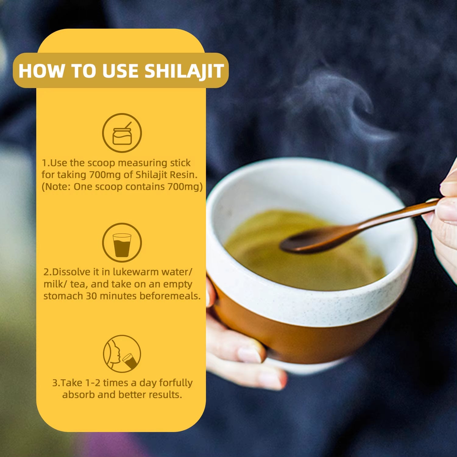 Pure Himalayan Shilajit Resin 30G with Spoon - 600Mg Natural Organic Shilajit Resin with 85+ Trace Minerals & Fulvic Acid