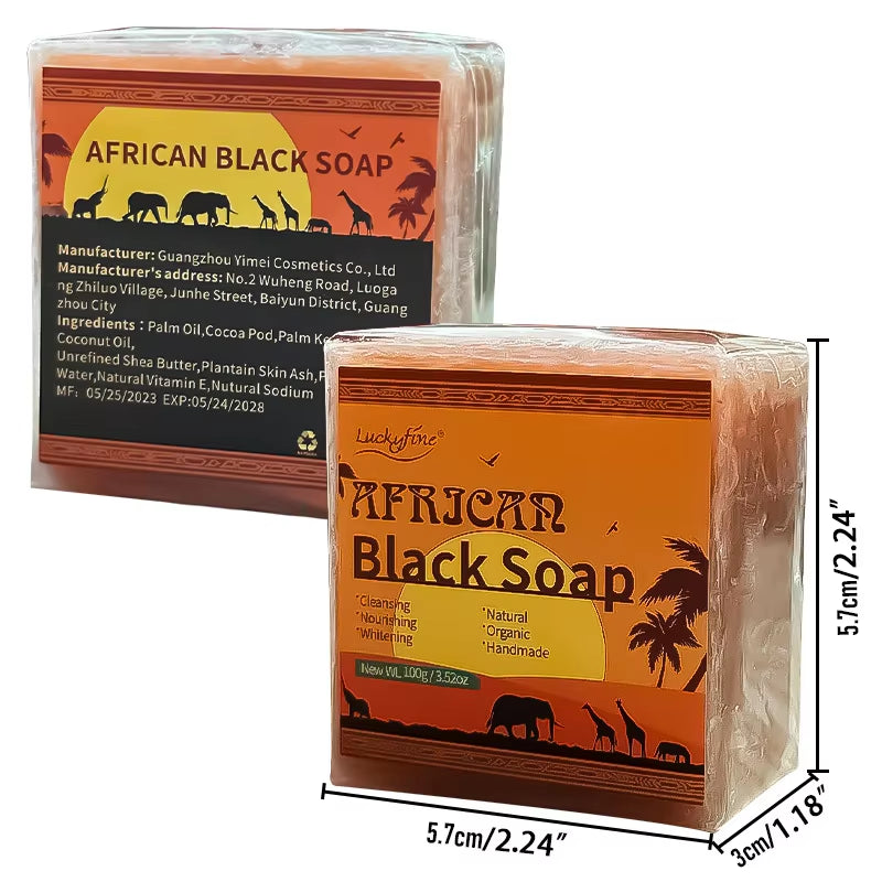 Revitalize Your Skin with 100G Natural African Black Soap Infused with Organic Shea Butter - The Ultimate Acne Treatment and Moisturizing Handmade Body Bath