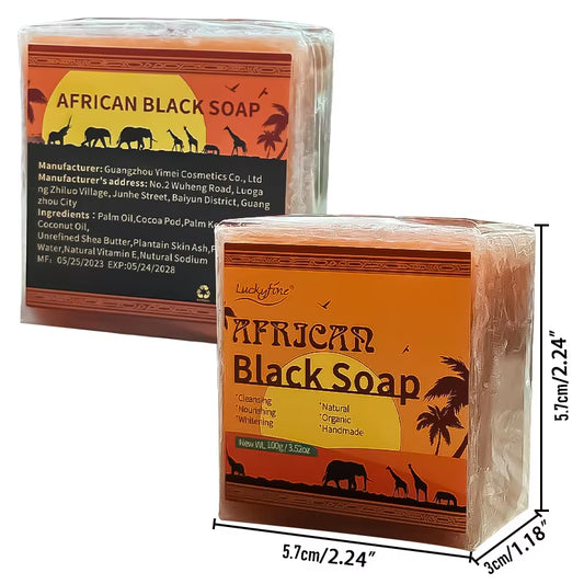 Revitalize Your Skin with 100G Natural African Black Soap Infused with Organic Shea Butter - The Ultimate Acne Treatment and Moisturizing Handmade Body Bath