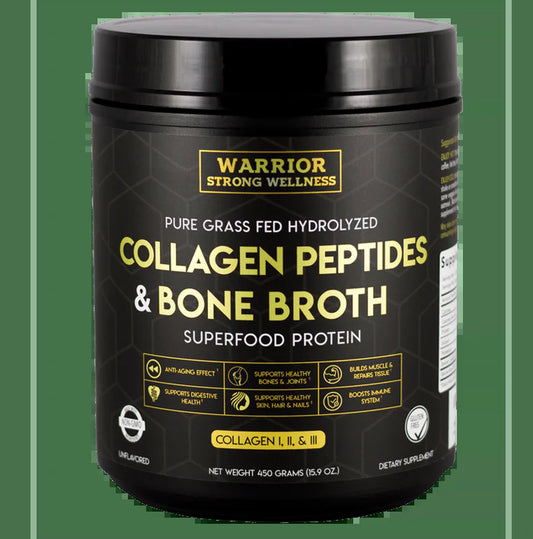 Collagen Peptides & Bone Broth Superfood - Supports Digestion, Anti-Inflammatory Health, Muscle, Tissue, Joints, Bones & Immune Health