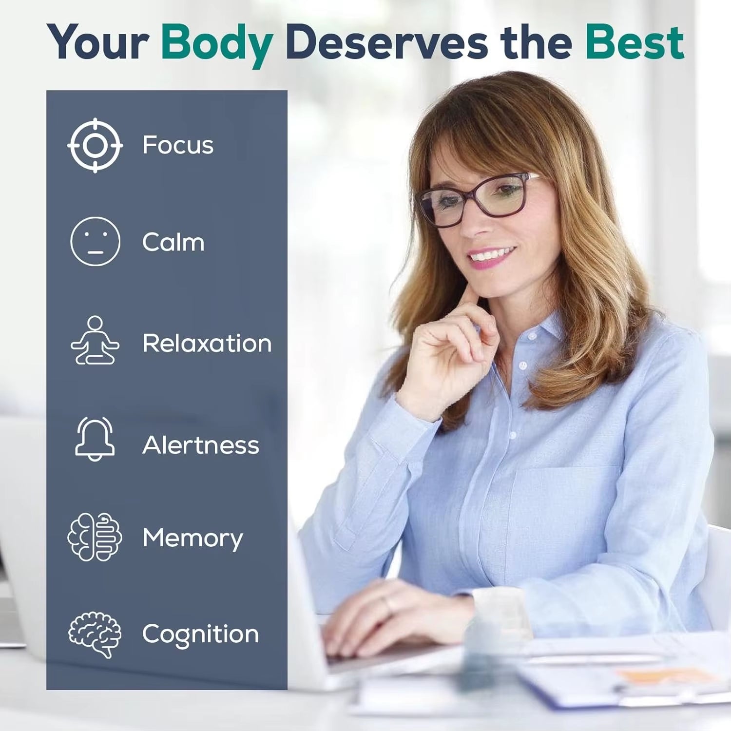 Liposome L-Theanine 500Mg, Multivitamin GABA 200Mg and Magnesium 100Mg, Non GMO and Gluten Free -60 Capsules
