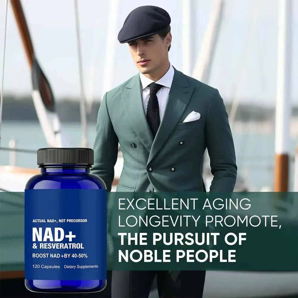 NAD Supplement, NAD+ Supplement with Resveratrol, NAD plus Boosting - Support Cellular Health, Stamina & Healthy Aging