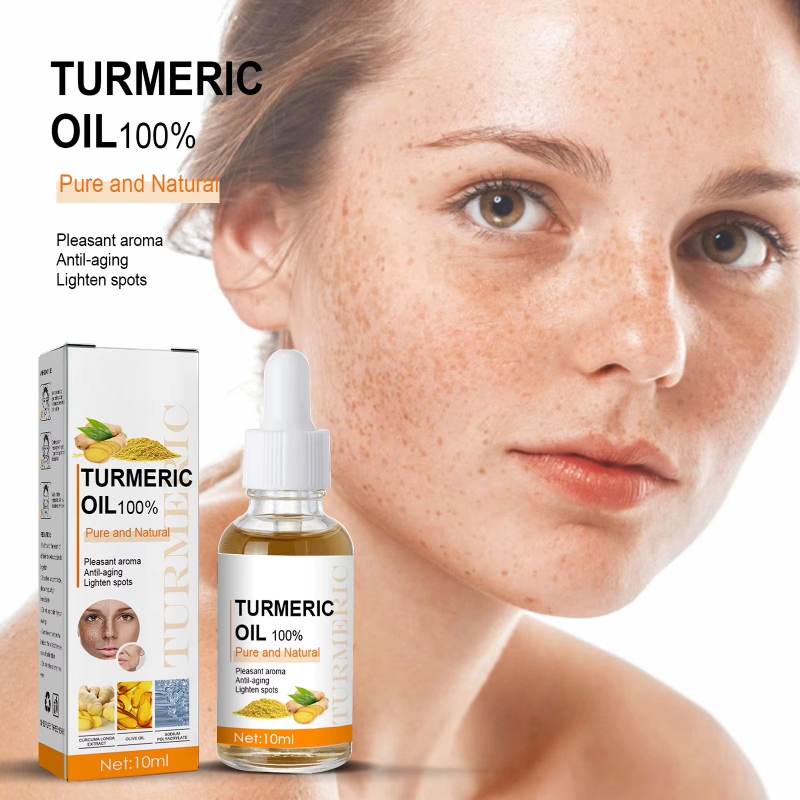 10Ml Turmeric Essential Oil Organic Turmeric Face Oil Organic Turmeric Oil Moisturizing Oil for Reducing Fine Lines And