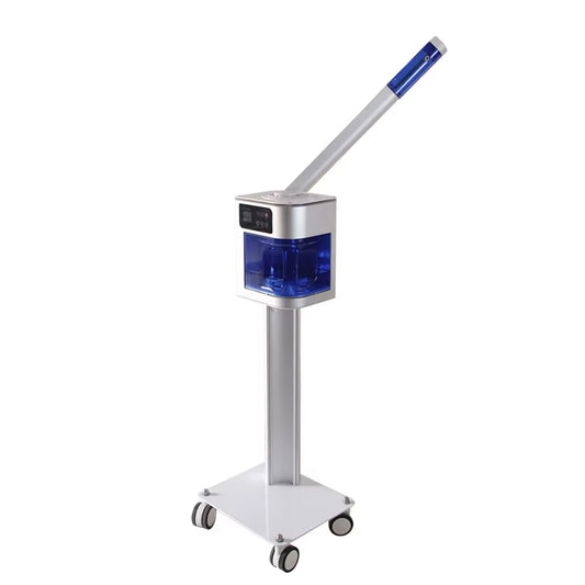 Luxury Beauty Spa Salon Facial Steamer Wheels Professional Ozone Vapor Hot and Cold Face Steamer for Skin Moisturize Cleaning
