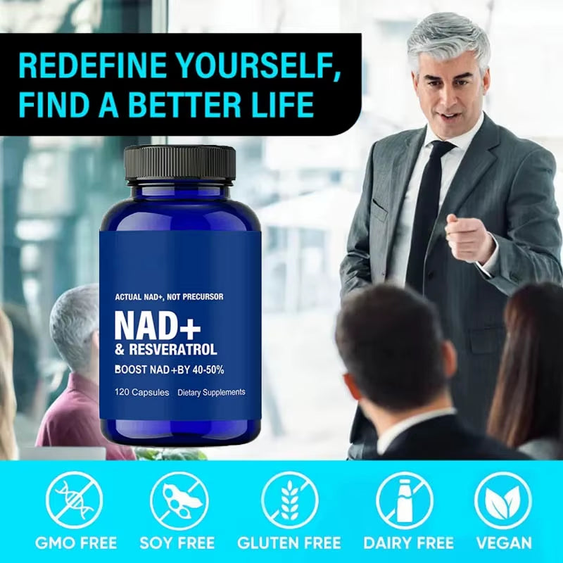 NAD Supplement, NAD+ Supplement with Resveratrol, NAD plus Boosting - Support Cellular Health, Stamina & Healthy Aging