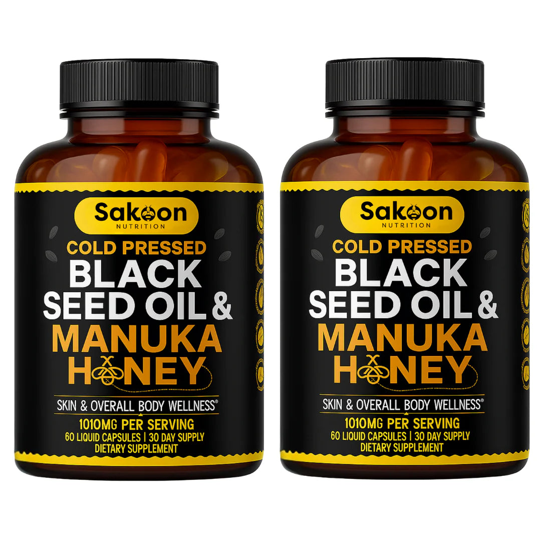 Revitalize Your Health with Black Seed Oil & Manuka Honey Capsules - 1000mg of Pure Wellness in Every Dose!