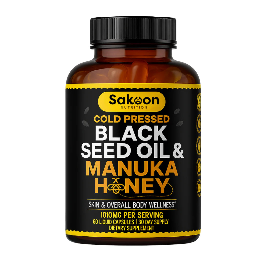 Revitalize Your Health with Black Seed Oil & Manuka Honey Capsules - 1000mg of Pure Wellness in Every Dose!