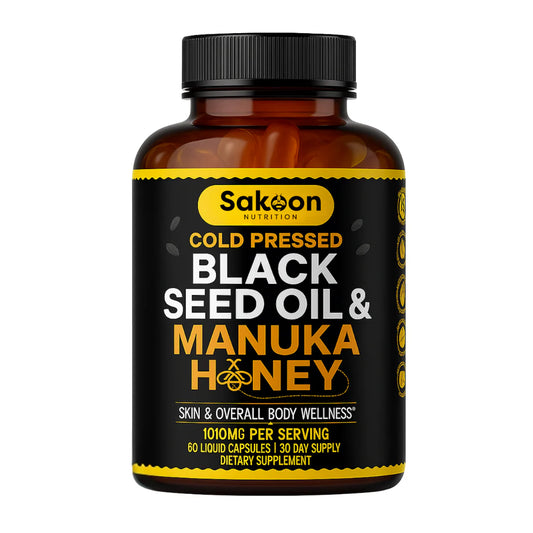 Revitalize Your Health with Black Seed Oil & Manuka Honey Capsules - 1000mg of Pure Wellness in Every Dose!
