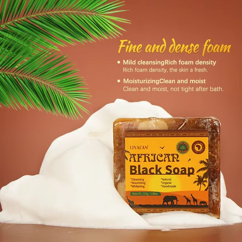 Revitalize Your Skin with 100G Natural African Black Soap Infused with Organic Shea Butter - The Ultimate Acne Treatment and Moisturizing Handmade Body Bath